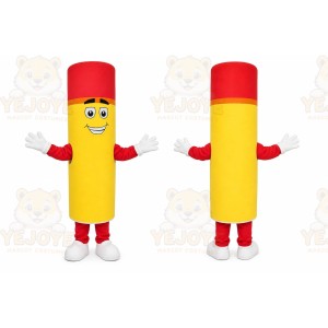 Yellow Candle Mascot Costume with Custom Logo
