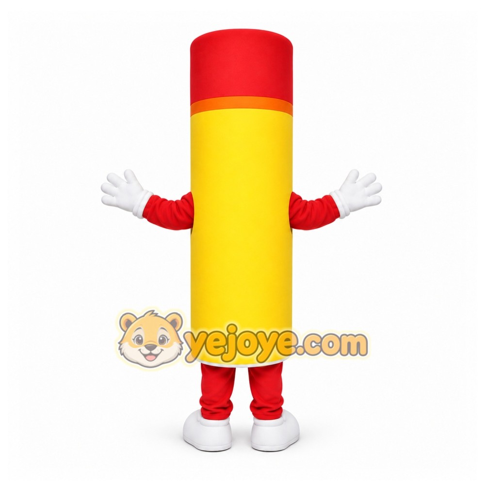 Yellow Candle Mascot Costume with Custom Logo Yellow Candle Mascot Costume with Custom Logo