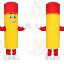 Yellow Candle Mascot Costume with Custom Logo