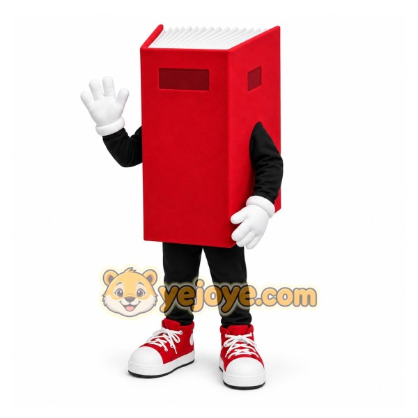 Red Book Mascot Costume with Custom Logo