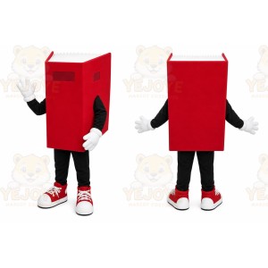 Red Book Mascot Costume with Custom Logo