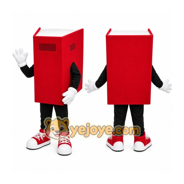 Red Book Mascot Costume with Custom Logo