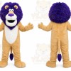 Tan Lion Mascot Costume with Custom Logo