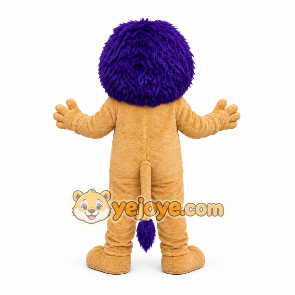 Tan Lion Mascot Costume with Custom Logo Tan Lion Mascot Costume with Custom Logo