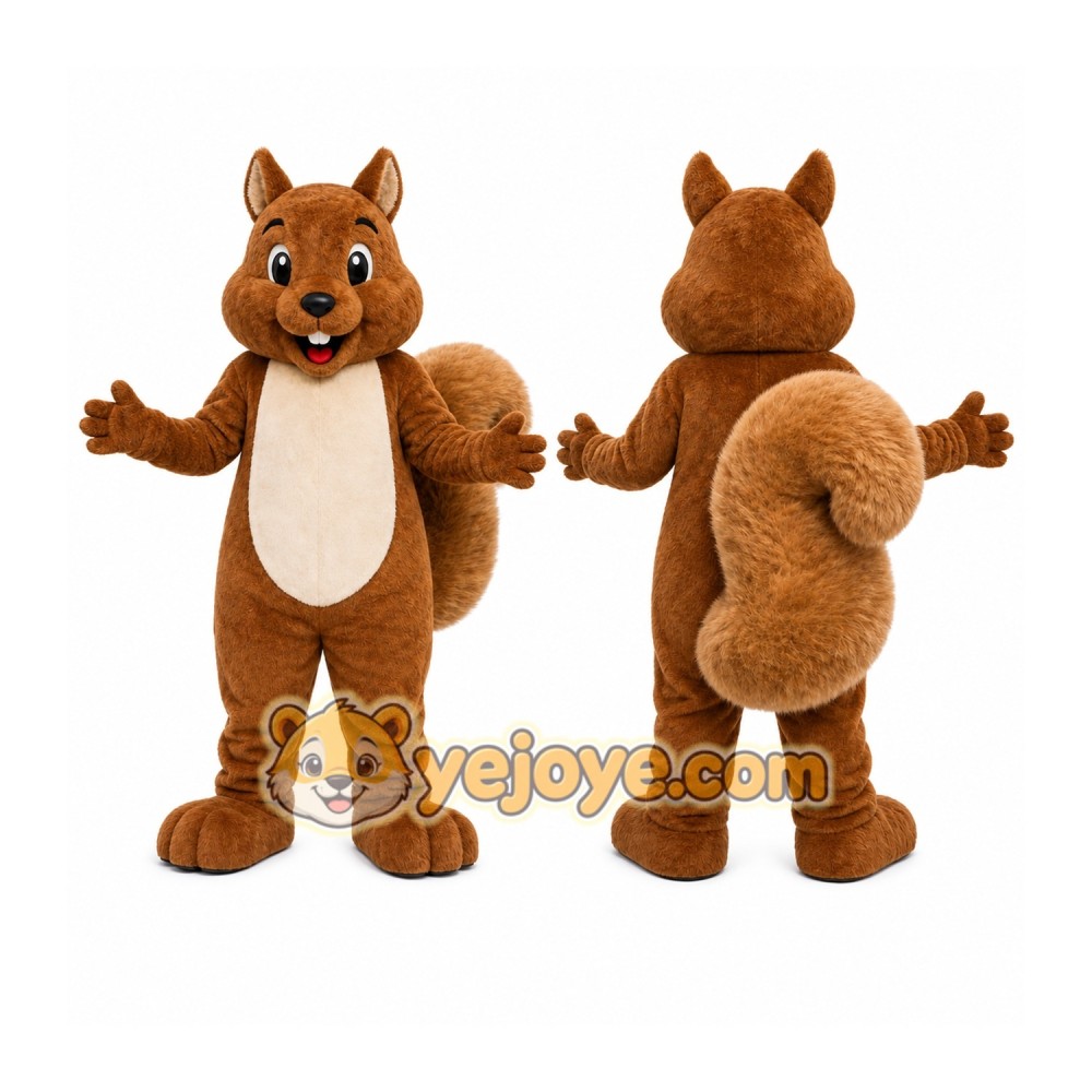 Brown Squirrel Mascot Costume with Custom Logo Brown Squirrel Mascot Costume with Custom Logo