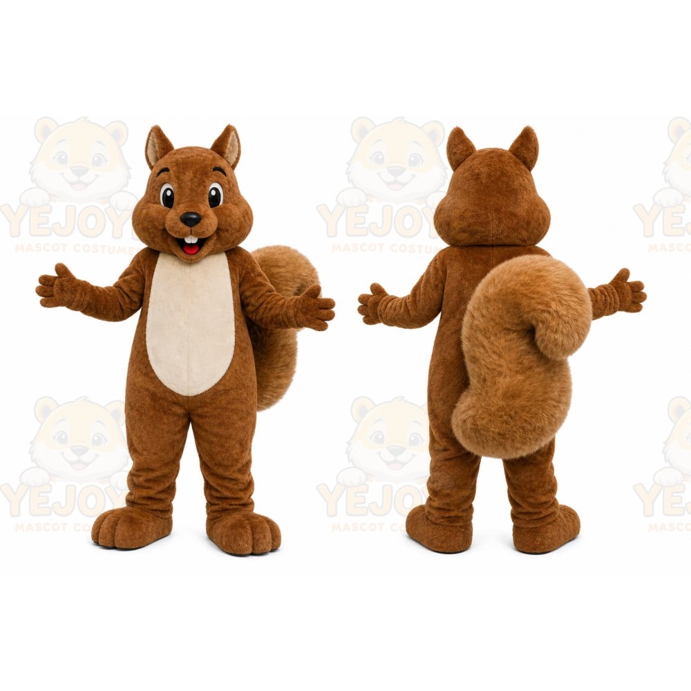 Brown Squirrel Mascot Costume with Custom Logo