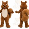 Brown Squirrel Mascot Costume with Custom Logo