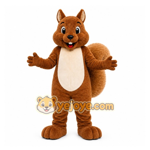 Brown Squirrel Mascot Costume with Custom Logo
