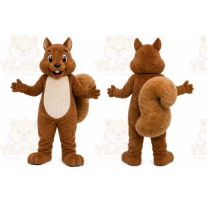 Brown Squirrel Mascot Costume with Custom Logo