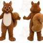 Brown Squirrel Mascot Costume with Custom Logo
