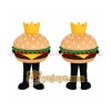 Tan Burger Mascot Costume with Custom Logo