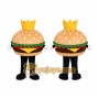 Tan Burger Mascot Costume with Custom Logo