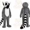 Gray Lemur Mascot Costume with Custom Logo