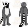 Gray Lemur Mascot Costume with Custom Logo