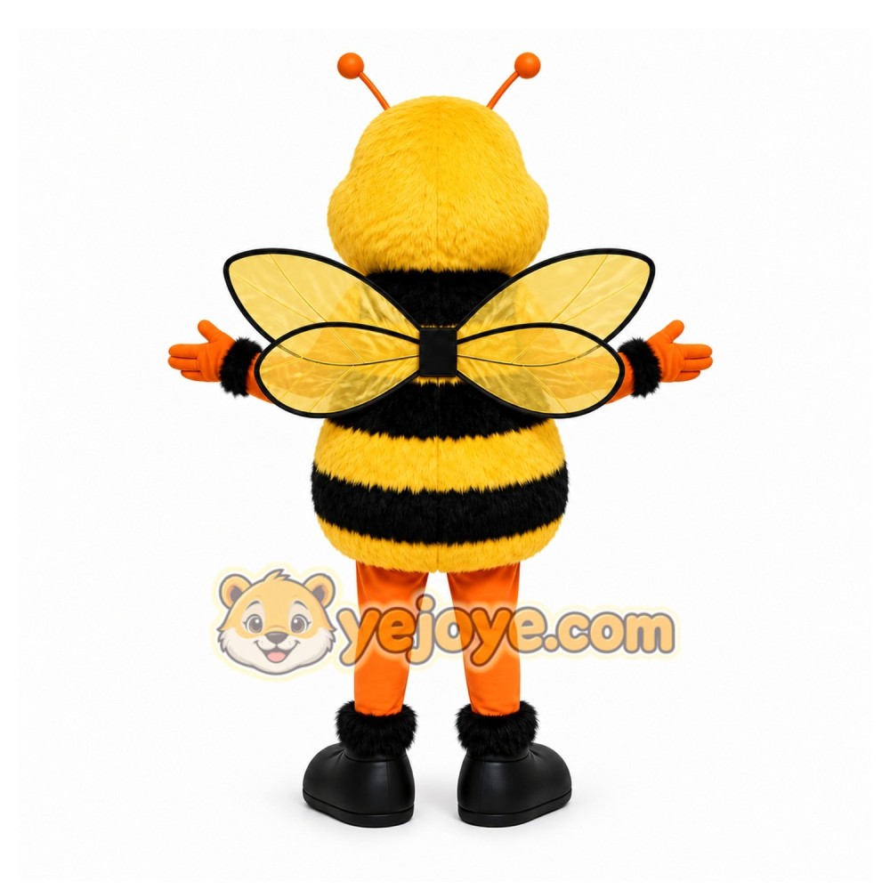 Yellow Bee Mascot Costume with Custom Logo Yellow Bee Mascot Costume with Custom Logo
