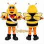 Yellow Bee Mascot Costume with Custom Logo