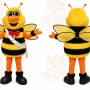 Yellow Bee Mascot Costume with Custom Logo