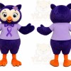 Purple Owl Mascot Costume with Custom Logo