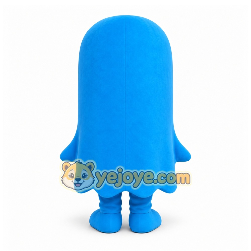 Blue Ghost Mascot Costume with Custom Logo Blue Ghost Mascot Costume with Custom Logo