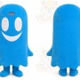 Blue Ghost Mascot Costume with Custom Logo