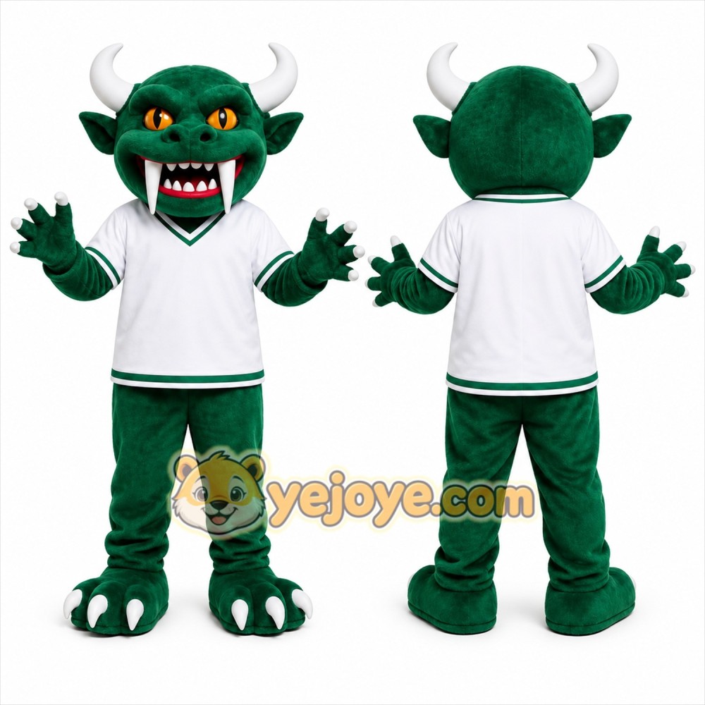 Green Monster Mascot Costume with Custom Logo Green Monster Mascot Costume with Custom Logo