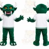 Green Monster Mascot Costume with Custom Logo