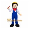 Blue Worker Mascot Costume with Custom Logo Blue Worker Mascot Costume with Custom Logo