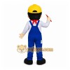 Blue Worker Mascot Costume with Custom Logo Blue Worker Mascot Costume with Custom Logo