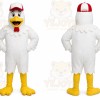 White Chicken Mascot Costume with Custom Logo