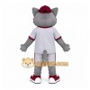 Gray Cat Mascot Costume with Custom Logo Gray Cat Mascot Costume with Custom Logo