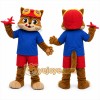 Brown Cat Mascot Costume with Custom Logo Brown Cat Mascot Costume with Custom Logo
