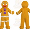 Brown Gingerbread Man Mascot Costume with Custom Logo