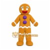 Brown Gingerbread Man Mascot Costume with Custom Logo