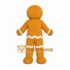 Brown Gingerbread Man Mascot Costume with Custom Logo