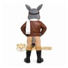 Gray Donkey Pilot Mascot Costume with Custom Logo