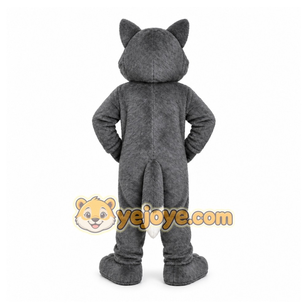 Gray Wolf Mascot Costume with Custom Logo Gray Wolf Mascot Costume with Custom Logo