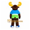 Brown Moose Mascot Costume with Custom Logo Brown Moose Mascot Costume with Custom Logo