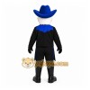 Black Cowboy Mascot Costume with Custom Logo Black Cowboy Mascot Costume with Custom Logo
