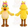 Yellow Bird Mascot Costume with Custom Logo