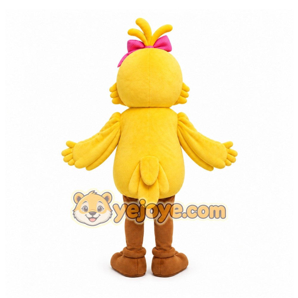 Yellow Bird Mascot Costume with Custom Logo Yellow Bird Mascot Costume with Custom Logo