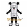 Silver Mouse Mascot Costume with Custom Logo Silver Mouse Mascot Costume with Custom Logo