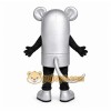 Silver Mouse Mascot Costume with Custom Logo Silver Mouse Mascot Costume with Custom Logo