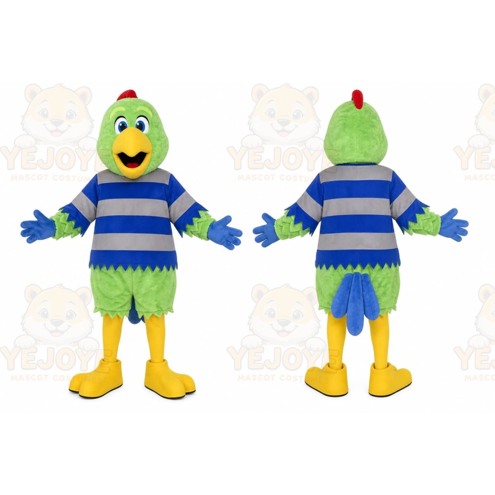 Green Bird Mascot Costume with Custom Logo