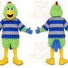Green Bird Mascot Costume with Custom Logo