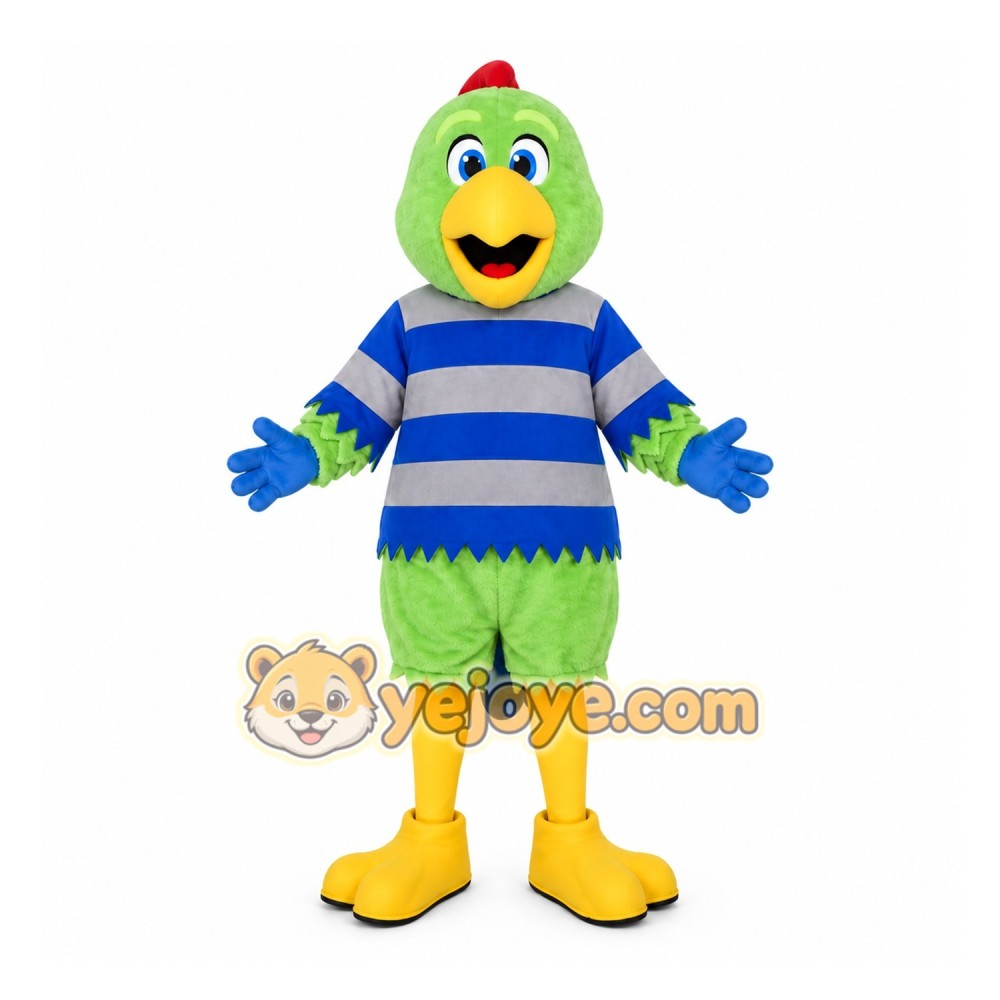 Green Bird Mascot Costume with Custom Logo Green Bird Mascot Costume with Custom Logo