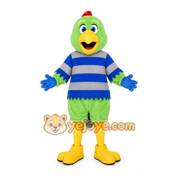 Green Bird Mascot Costume with Custom Logo Green Bird Mascot Costume with Custom Logo