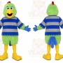 Green Bird Mascot Costume with Custom Logo