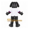 Gray Dog Mascot Costume with Custom Logo Gray Dog Mascot Costume with Custom Logo