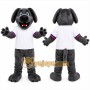 Gray Dog Mascot Costume with Custom Logo
