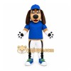 Blue Dog Mascot Costume with Custom Logo